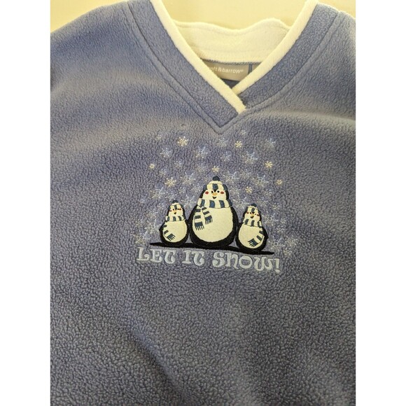 Croft & Barrow Long Sleeve Sweater Blue Christmas Let it Snow Penguin Size PL - Picture 8 of 13